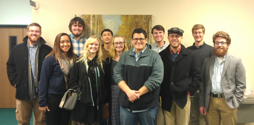 Harding students with composer Jesus Martinez