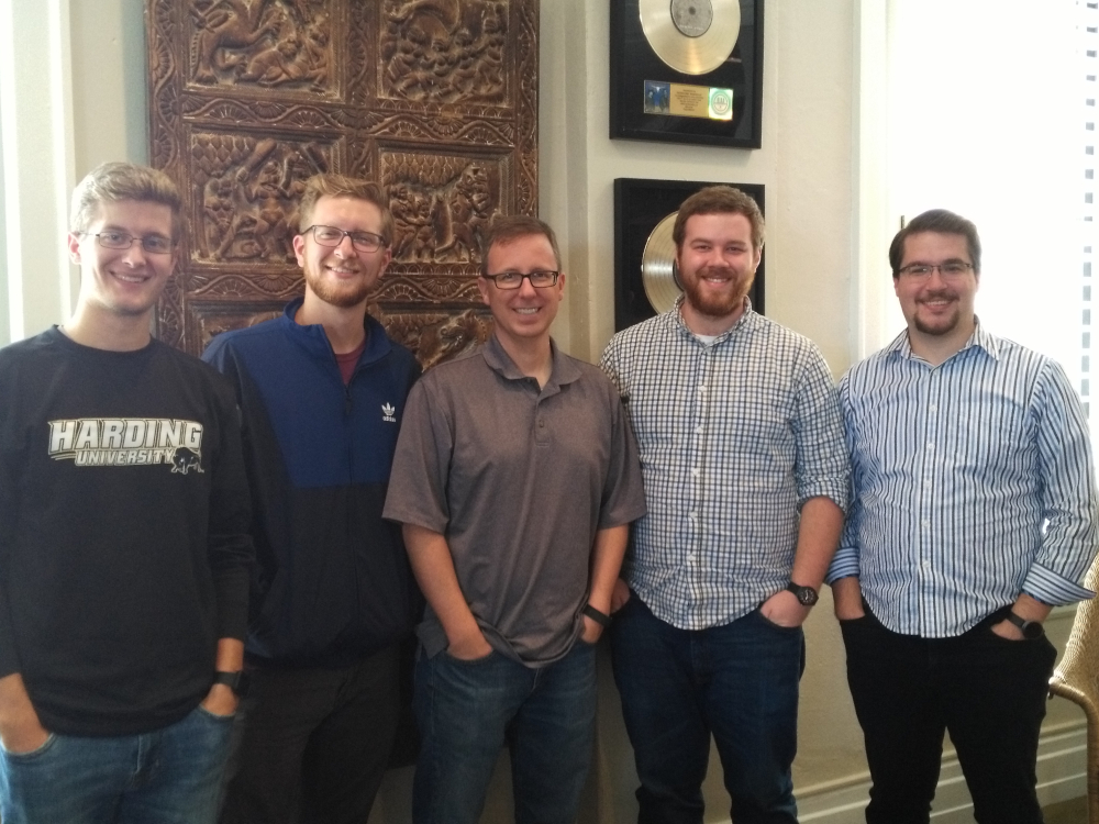 David Shipps with Harding students